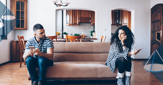 couple sitting away from each other