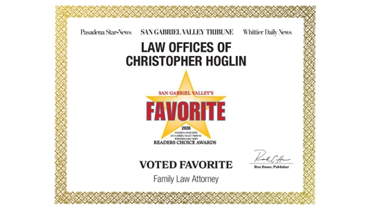 Family Law Favorite Certificate