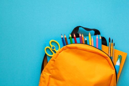 school supplies in backpack
